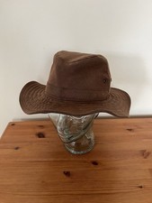 Vintage Olney Brown Waxed Cotton Trilby Hat Meduim British made