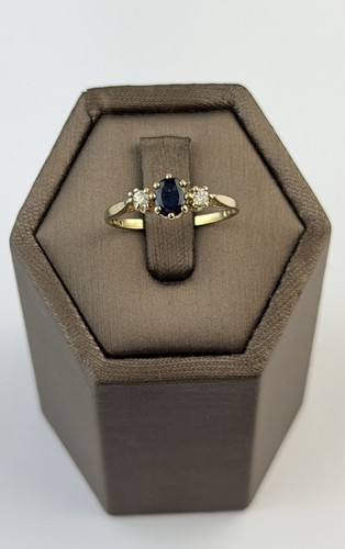 Sapphire and moissanite - and, 9ct