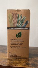 Extra Strong Paper Straws **pack of 78** Biodegradable Certified Environment
