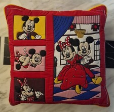 Vintage Mickey And Minnie Mouse Pillow.