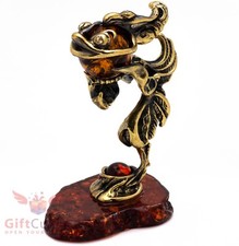 Solid Brass Amber Figurine of