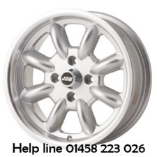 MGB GT 15x6 Alloy Wheels, 4 wheels / Silver Hi-lite Minilight