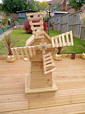 Large wooden windmill for sale garden ornament free postage in uk