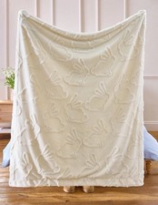 Natural Faux Fur Bunny Throw