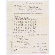 1882 Billhead, English Brothers, Timber & Slate Merchants WISBECH