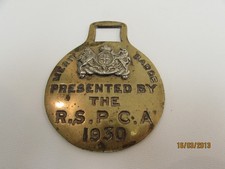 (ref1BI) Antique Brass RSPCA Merit Badge