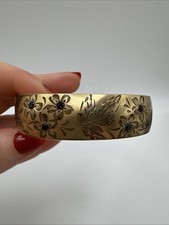 Vintage 9ct Rolled Gold Bangle Garnets & Patent Number Rare Collectible 30g