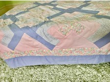 Unique beautiful handcrafted quilt in Laura Ashley fabric - To Fit Single Bed