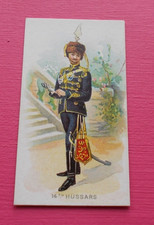 cigarette card AMERICAN TOB. MILITARY UNIFORMS TYPE C TYPE SET BACK 14TH HUSSARS