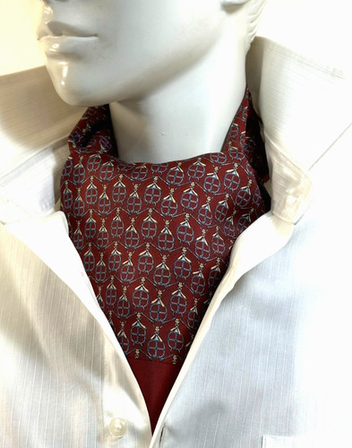 Vtg hermes ascot tie 100 - hermes, silk