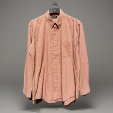 Vintage 80s Christian Dior Shirt Men’s XL Size 44 17.5 Orange Check Button Up