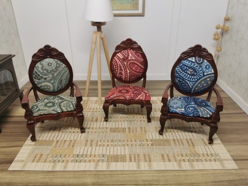 Dolls house paisley chair - paisley,