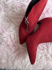 Red Suede High Pixie Boots