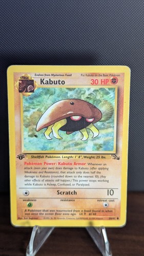 Pokémon tcg kabuto fossil - pokémon, 1st
