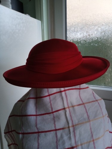 Cerise hat upturned brim - hat,