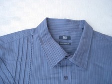 Easy Men's Blue Short Sleeve Stripe Button Down Casual Shirt XXL NWOT