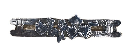 Silver bar brooch - silver,