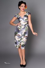 Hawaiian Tiki Wrap Dress Uk 14