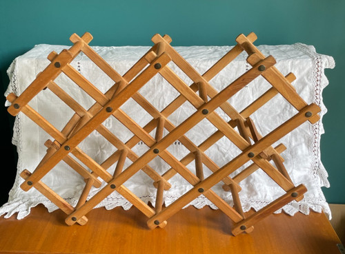 Wooden accordian folding wine - wooden,