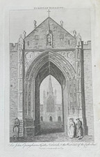 ANTIQUE PRINT NORWICH SIR JOHN EPINGHAM'S GATE CATHEDRAL 1792 PUB EUROPEAN MAG