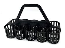 Glass Carrier 10 Compartment Black Basket Bottle Holder Plastic Collector