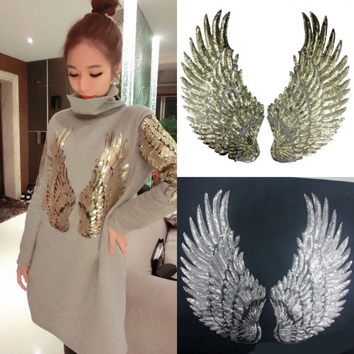 Pair sequin beaded angel - pair,