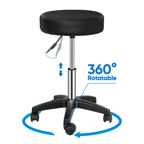 Round rolling stool leather - stool,