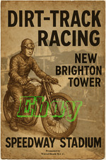 New Brighton Tower Speedway Retro A4 size poster print