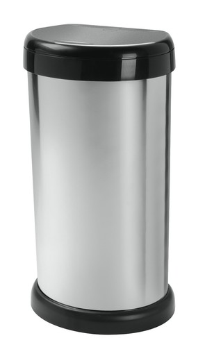 Silver touch top kitchen bin - silver,