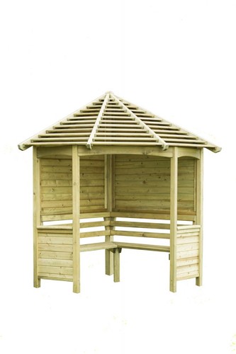 Wooden 8x5ft corner arbour - wooden,