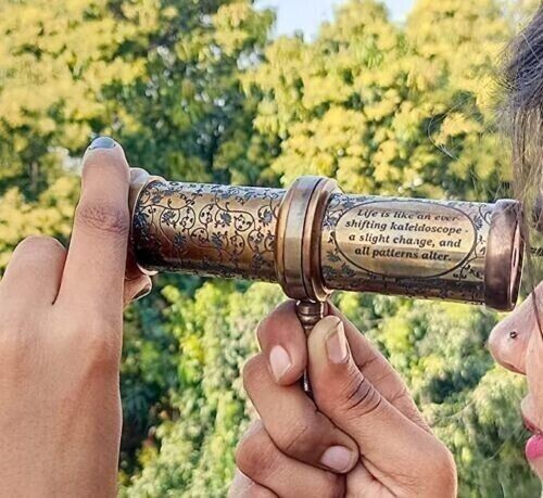 Antique brass kaleidoscope - brass,