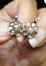 Antique Diamond Earrings Diamond Daisy. Victorian Diamond. Rose-cut Diamonds