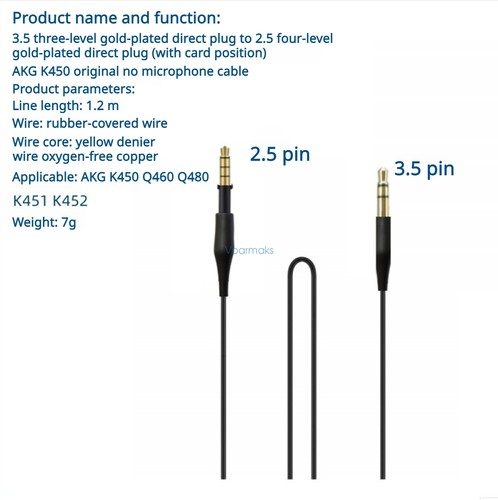 Audio cable for akg - cable, k450