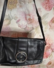 Marta Ponti Vintage Black Leather Shoulder Bag 