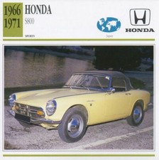 1966-1971 HONDA S800 Sports Classic Car Photo/Info Maxi Card