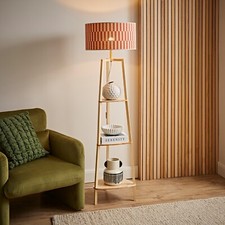 Wooden Shelf Floor Lamp