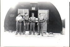 1949 British Army Cadet Instructors Outside Camp Nissen Hut Photo 3.5x2.5 Inch