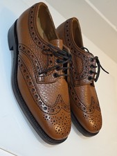 LOAKE Tan Buffalo Oxford Brogues Mens Size UK 7.5 G Made In England EXCELLENT 