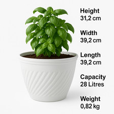 Large White Vintage Plant Pot