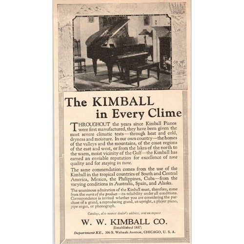 C1930 print kimball pianos - c1930, ad