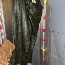 Zara Green Leather Joggers