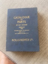 Rolls Royce 20HP Catalogue of Parts February 1924 Good Condition