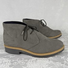 Wills Vegan Store London Chukka Boots Shoes Womens Size 37 Gray Faux Suede