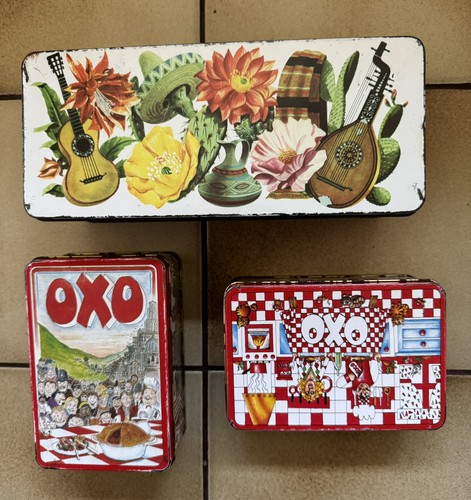 Vintage oxo cube tins - x,