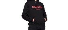 Men’s Balmain Black And Red Hoodie