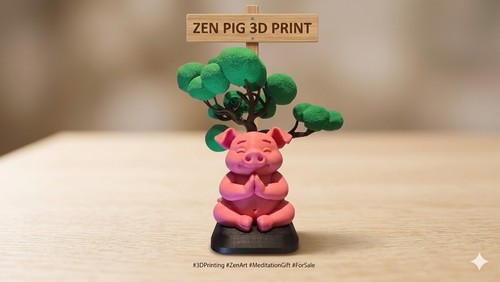 Zen pig meditation figurine - zen,
