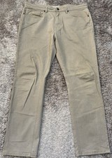 Authentic R M RM Williams Work Pants Jeans Beige Straight Leg Mens Size 37/32
