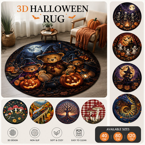 Halloween rug witch bear - 3d,