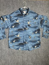 Vintage Columbia River Lodge Button Up Shirt Mens XL Ducks All Over Print Huntin