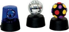 3 Mini Party Light Kids Disco Set Mirror Ball Disco Fuzz Lights Birthday Xmas